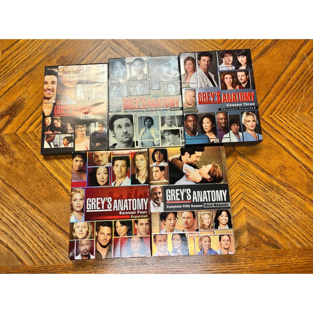 Greys Anatomy DVD Seasons 1 2 3 4 5 Box Set Collection Medical Drama ABC